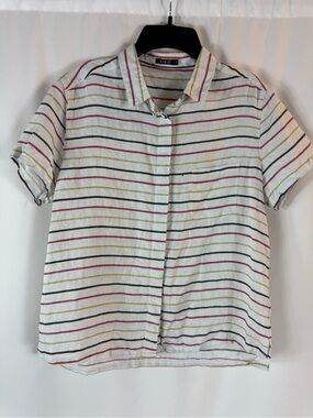 Vivid LINEN SHORT SLEEVE MINI-POINT COLLAR SHIRT size: S